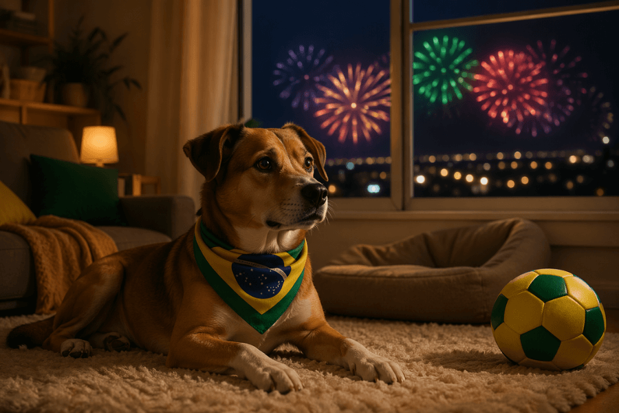 Medo de fogos de artifício: Como preparar seu cão antes da Copa do Mundo 2026?