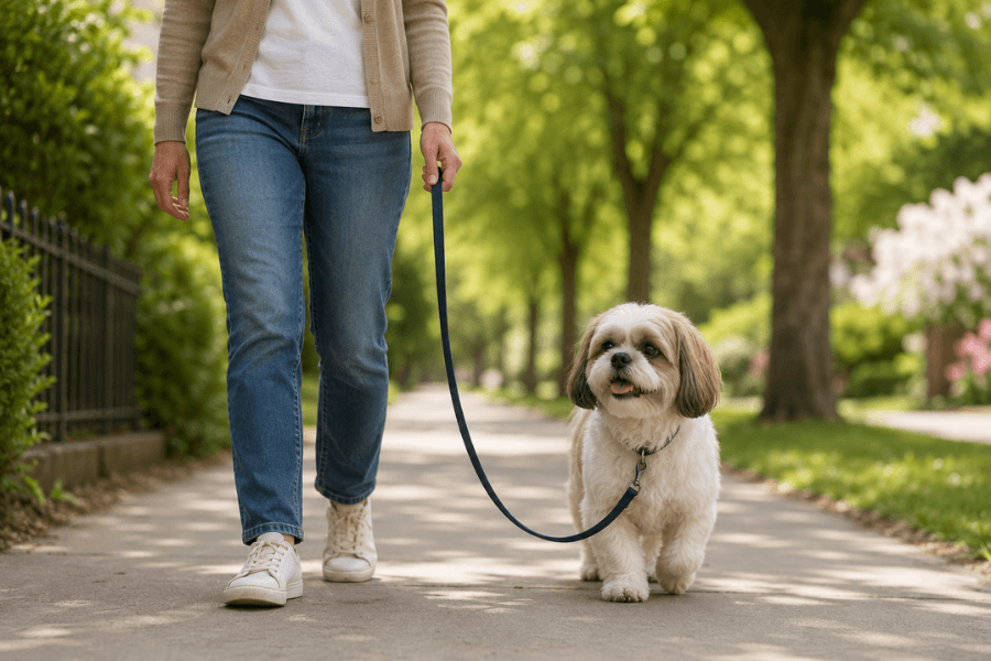 Passeio sem puxar na guia: Como ensinar com reforço positivo e começar dentro de casa?
